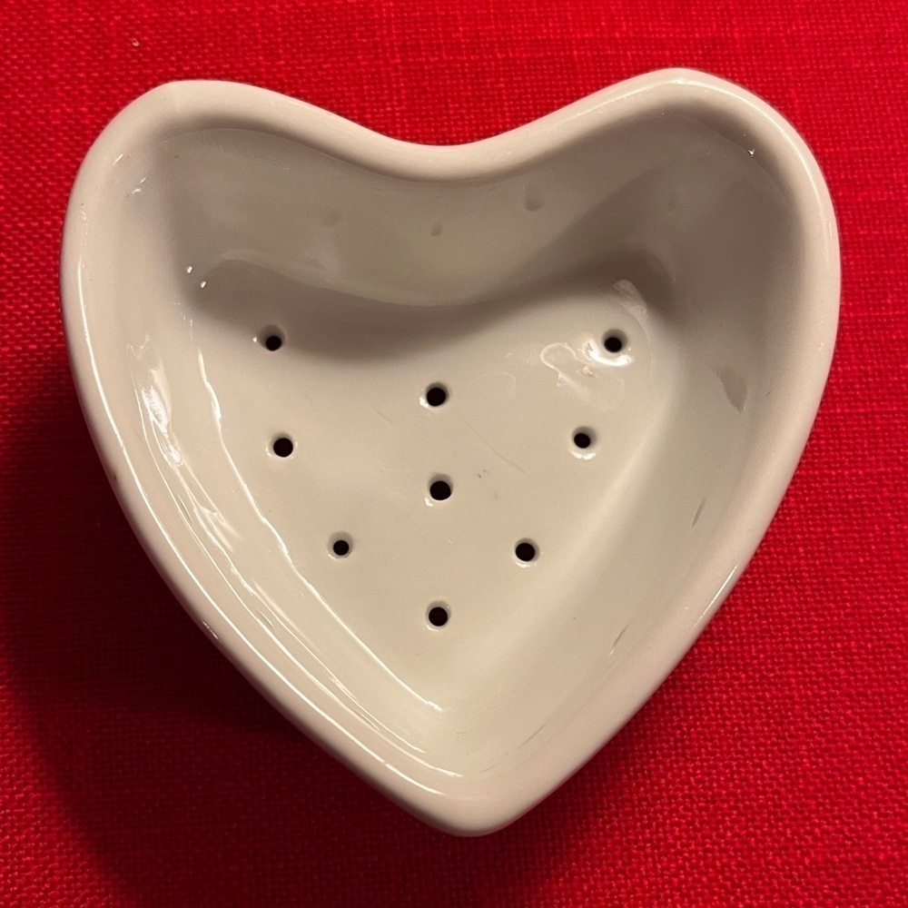 Heart Shaped Cheese Mould, White Porcelaine (Vintage, from France)